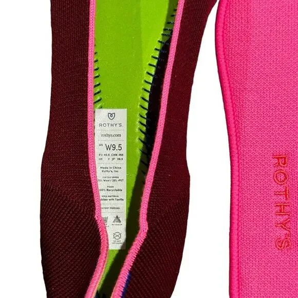 Rothy's The Point Ballet Flat Slip-On Merino Wool Currant Pink Size W9.5 NWOB - Picture 10 of 12